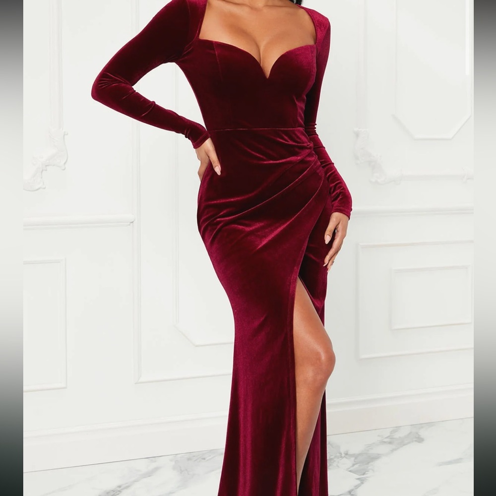 Burgundy evening gown/ Prom dress